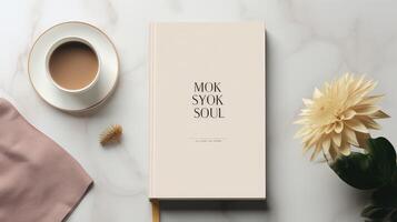 minimalist mock up book cover photo