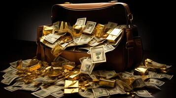 briefcase bag of gold photo
