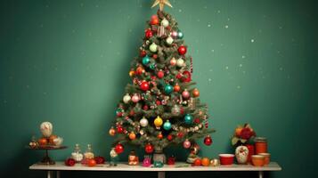 miniature retro christmas tree photo