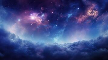 cosmic blue galaxy background photo