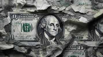 crumpled money paper texture photo