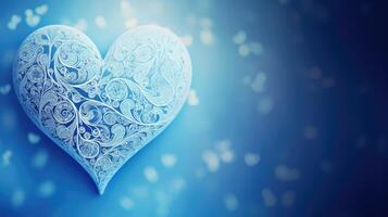 he blue heart background photo