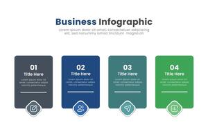 Business infographic design template with icons and 4 options. Can be used for process diagram, presentations, workflow layout, flow chart. vector