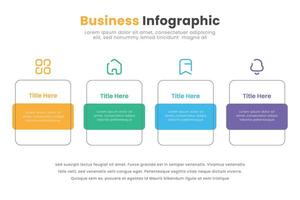 Modern business infographic design template with icons and 4 options. Can be used for process diagram, presentations, workflow layout, banner, flow chart. vector