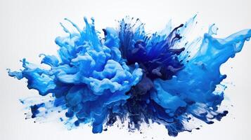 visual blue explosion white background photo