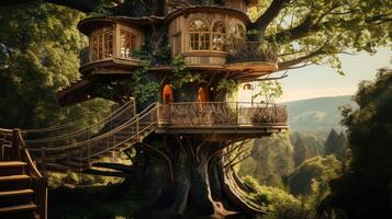 balcony house trees photo