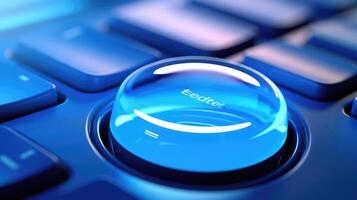 smooth blue circle button photo