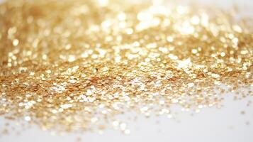 shimmer gold sparkle on white photo