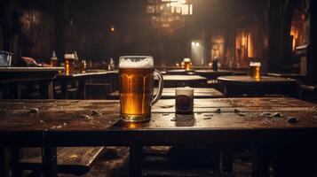 rustic beer table photo