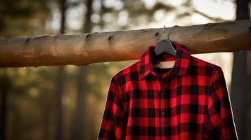 fabric red and black buffalo check photo