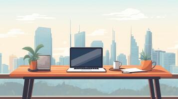 ergonomic desk in office photo