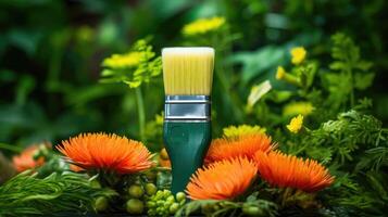 vibrant green brush photo