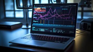 analysis laptop with data photo