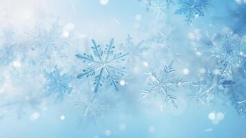 intricate blue snowflakes background photo