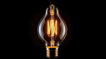 glow lightbulb on black photo