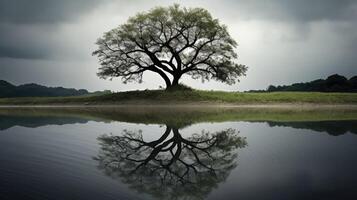 mirror yin yang tree photo