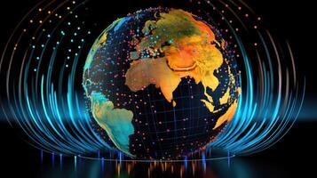 illuminated globe data photo