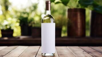 design wine bottle blank label photo