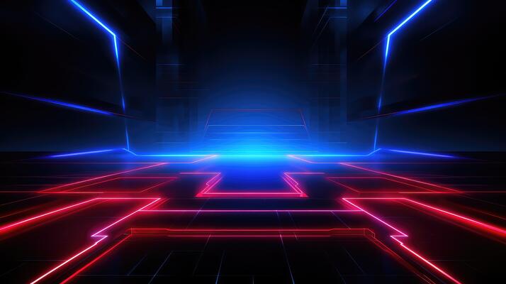 edgy blue and red tech background
