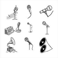 modern digital microphone set. vector