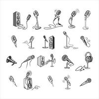 modern microphone set. vector