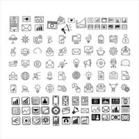 Line Digital Marketing Icons Set vector