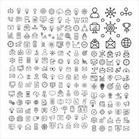 Thin Line Digital Marketing Icons Set Illustration vector