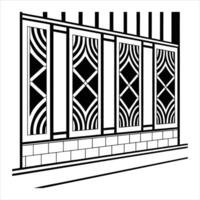 Simple black and white art deco lines pattern vector