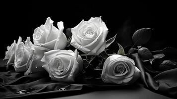 simplicity black and white roses photo