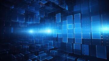 glowing blue binary background photo