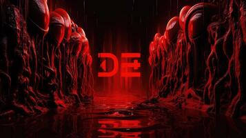 pulsating red slime font photo