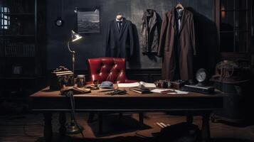 journal detective desk photo