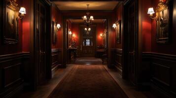 lighting hallway with doors photo