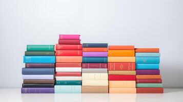 stack books with white background photo