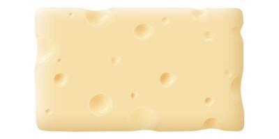 A piece of swiss cheese cross section texture isolated on white background graphic illustration. vector
