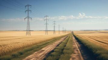 farmland powerlines road photo