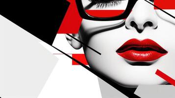 abstract red black and white graphics photo