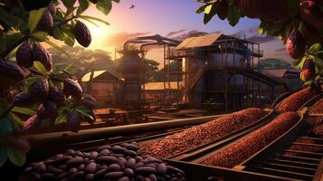 roasting cocoa tree photo