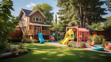 playground backyard of house photo