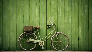 bicycle vintage green background photo