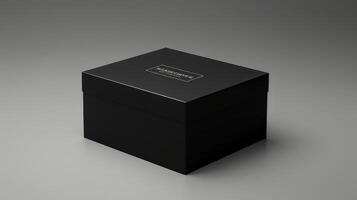 shiny black box mock up photo