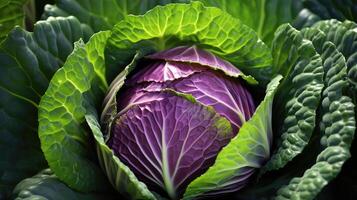 brassica green and red cabbage photo