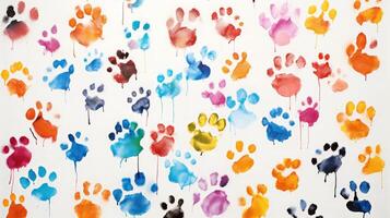 design water color paw prints photo