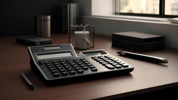 sophistication desk with calculator photo