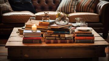 jumble books coffee table photo