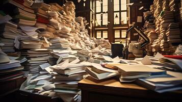 overflow pile office photo