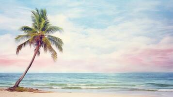 serene water color palm tree photo