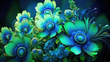 flower blue and green flowers photo