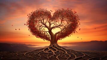 warm carved heart tree photo