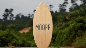setting wood panel sign mockup photo